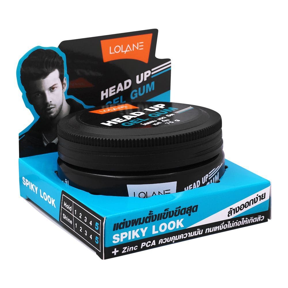 LOLANE Head Up Gel Gum เจลใส่ผมชาย สูตรเนื้อเจลจัดแต่งทรงผมอยู่นาน ทำความสะอาดง่าย