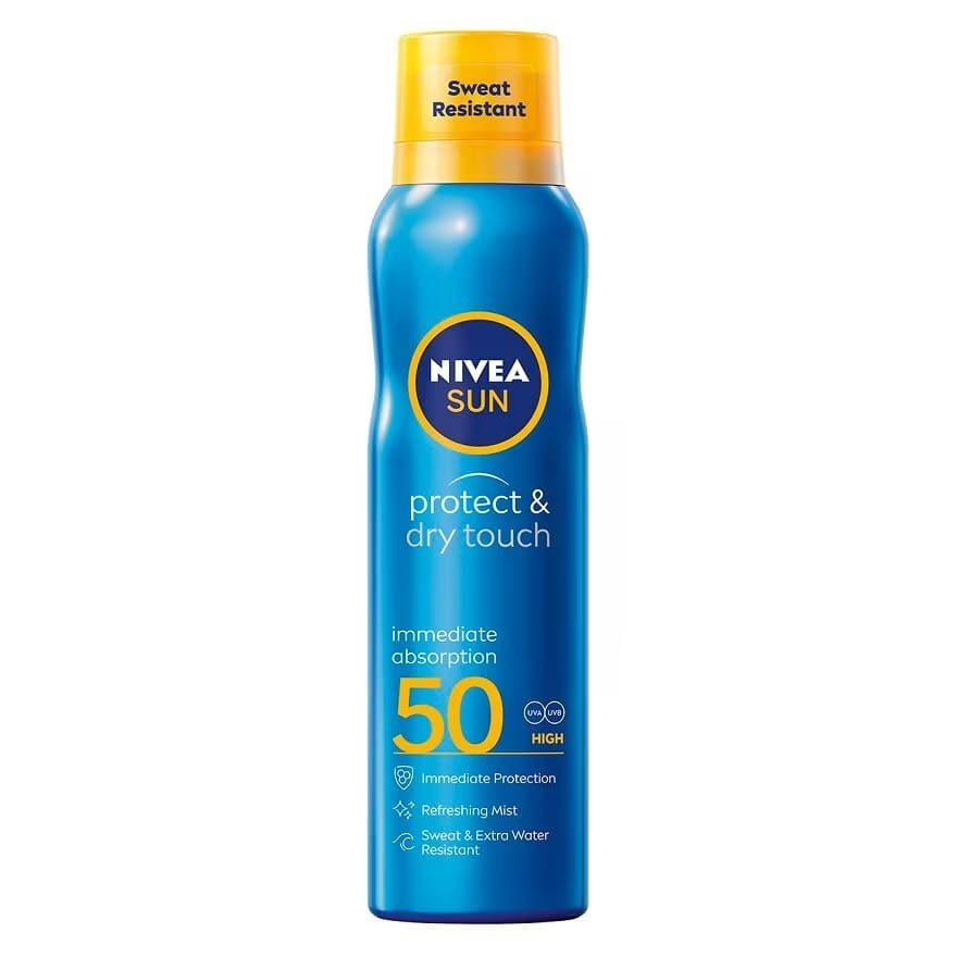 NIVEA Protect & Dry Touch Refreshing Sun Spray SPF50 สเปรย์กันแดด ฉีดใช้ได้ทั้งบนผิวกายและผิวหน้า