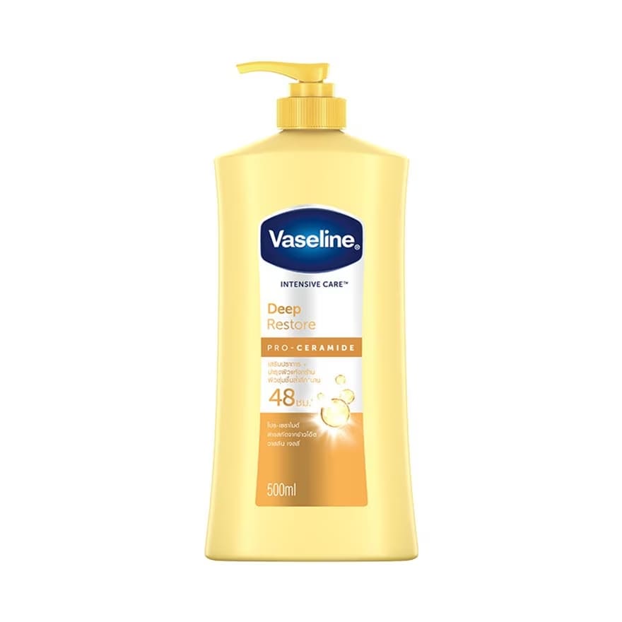 Vaseline Deep Restore Pro-Ceramide โลชั่นผิวแห้ง ส่วนผสมการสกัดจากข้าวโอ๊ตธรรมชาติ