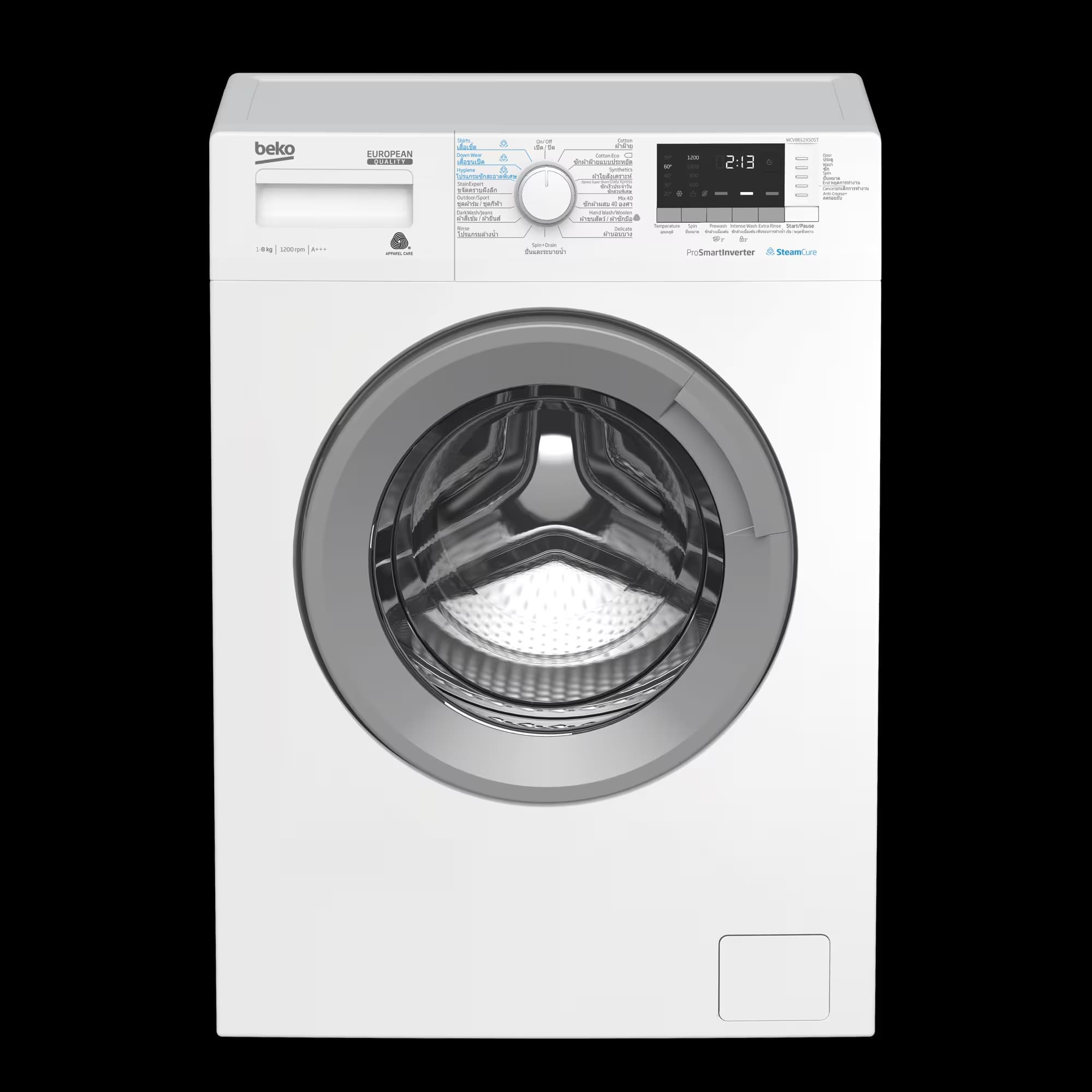 เครื่องซักผ้า BEKO รุ่น WCV8612XS0ST ระบบฟังก์ชั่นการซักมีให้เลือกปรับถึง 15 ระบบ